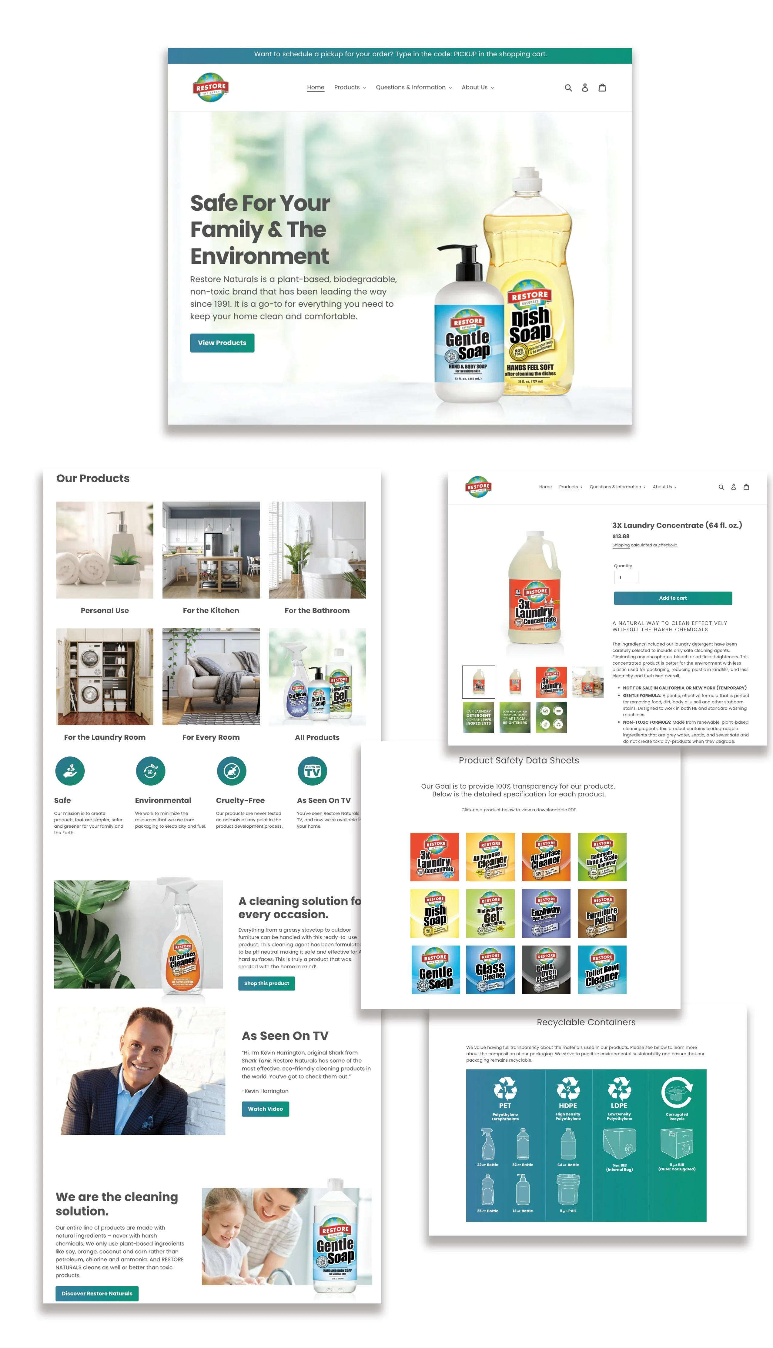 Restore Naturals e-commerce website design
